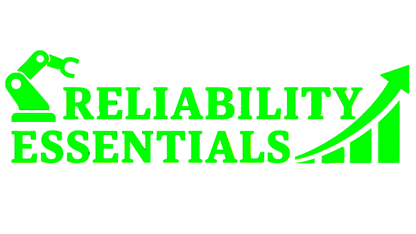 Logo of Reliability Essentials with green text and graphics on a white background